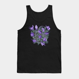 Ernst Haeckel Purple Peridinea on Cerulean  Diatoms Tank Top